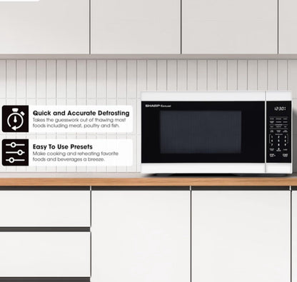 Sharp SMC1161KW 1.1 cu. ft. 1000W White Countertop Microwave Oven
Removable 12.4" Carousel Turntable
