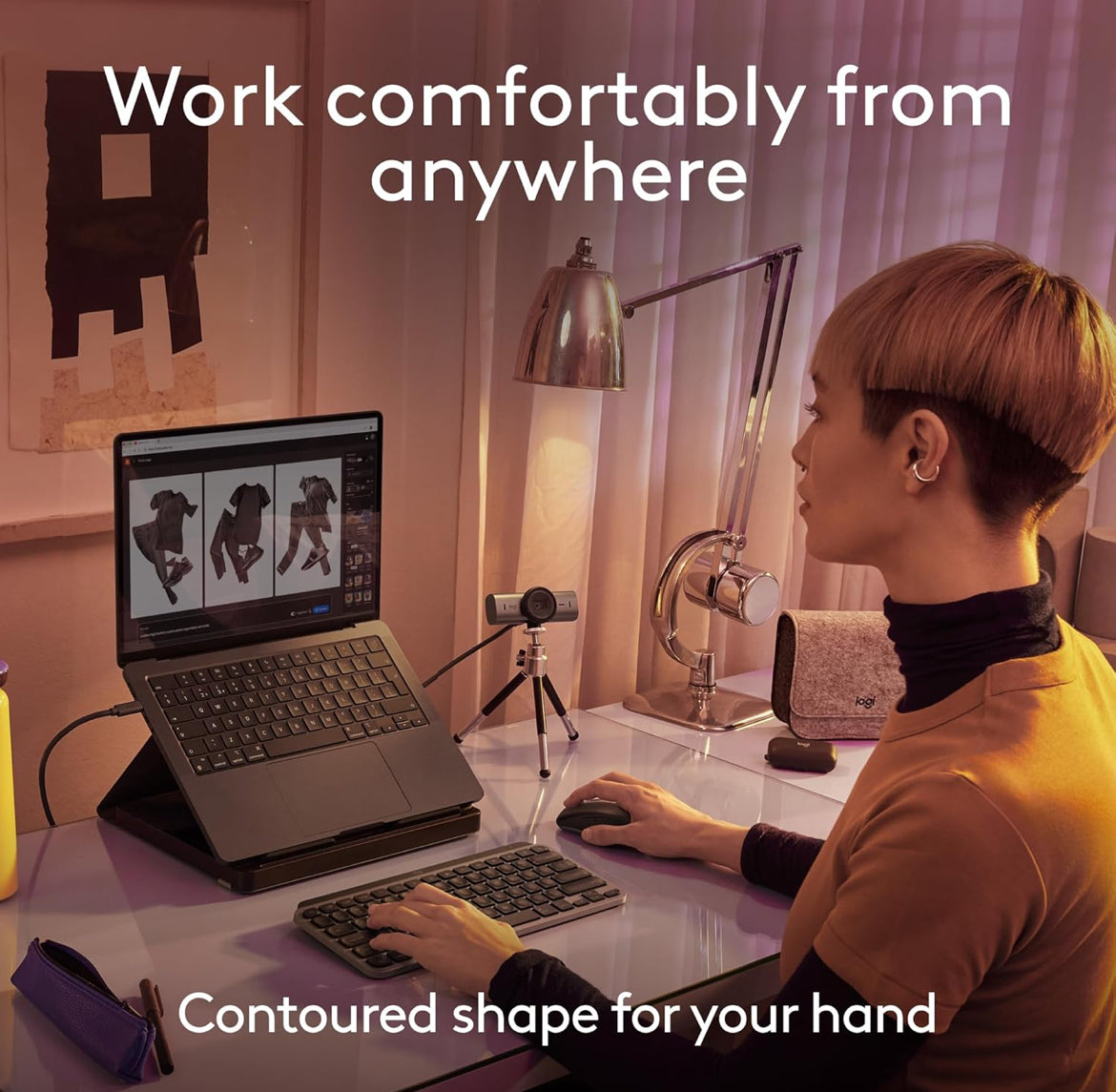 Logitech MX Anywhere 3S vir Mac, Kompakte Koordlose Bluetooth Muis, 8K DPI Enige-Oppervlak Opsporing, Stil Klikke, USB C, Koordlose Muis vir MacBook Pro, MacBook Air, iMac, iPad - Liggrys