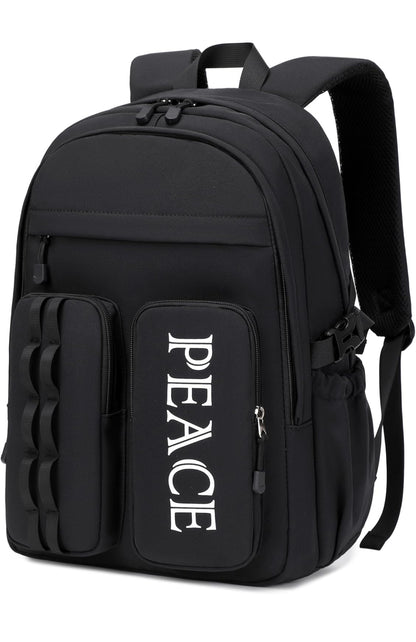 College Bookbag Laptop Backpacks 15.6 Inch Kids Elementary School Bag for Teens Girls Boys Water Resistant Sport Travel Back Pack Women Men Work Business Computer Rucksack Black