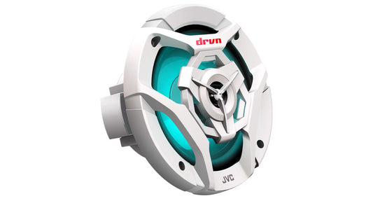 JVC CS-DR620MBL 6.5 Duim Motor & Marine, Motorsports, Motor Klank Stereo 2-rigting Luidsprekers met Koel Ingeboude RGB LED Liggie, Weervas IPX5, 260 Watt, UV Beskermde Roosters Ingesluit - Swart
