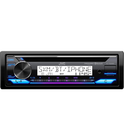 JVC KD-T92MBS Mariene-graad Motorstereo met Bluetooth, Voor-USB, AUX, Amazon Alexa, SirusXM Radio Gereed, Hoëkrag-versterker, Hoëkontras-skerm