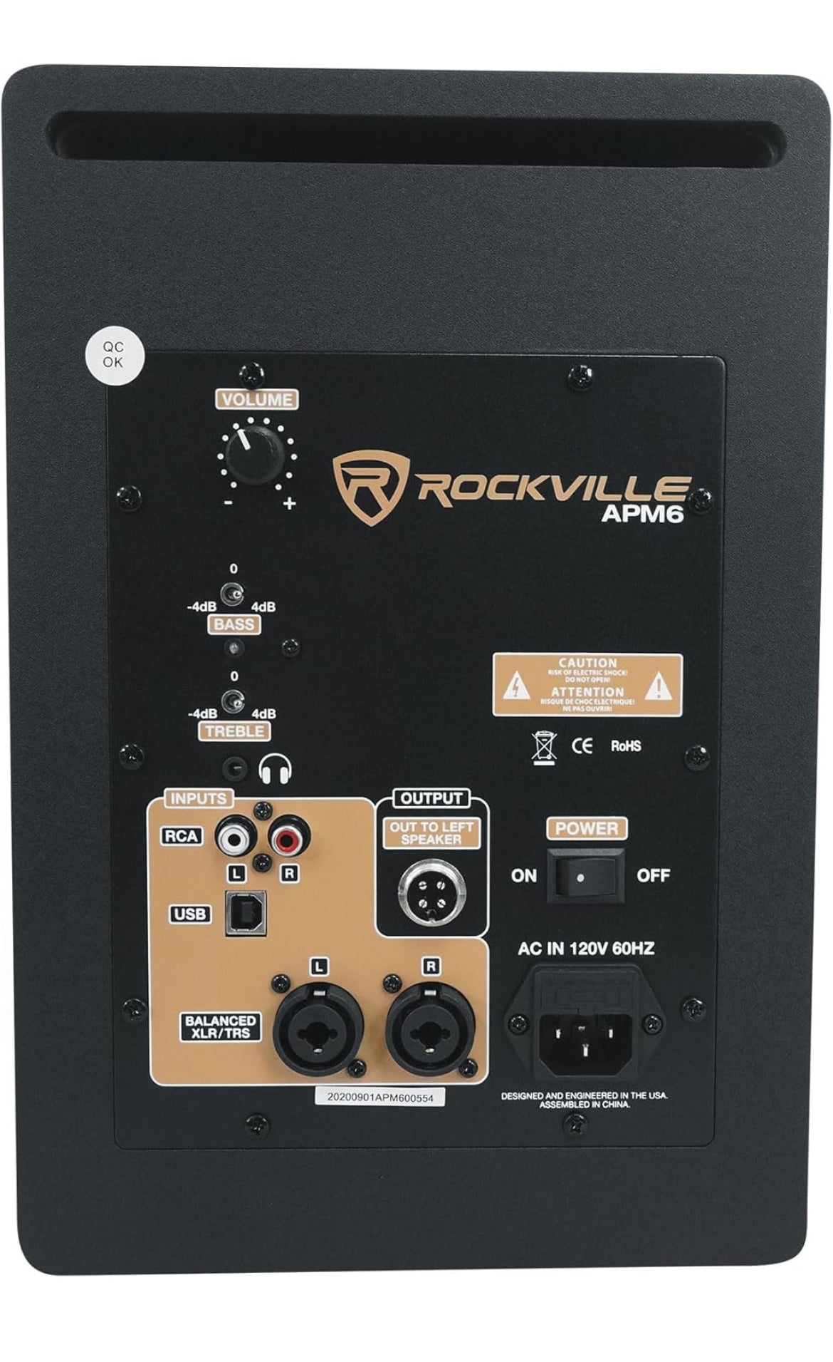 Rockville Apm6c 6.5" 2-Way 350W Active/Powered USB Studio Monitor Speakers Pair
