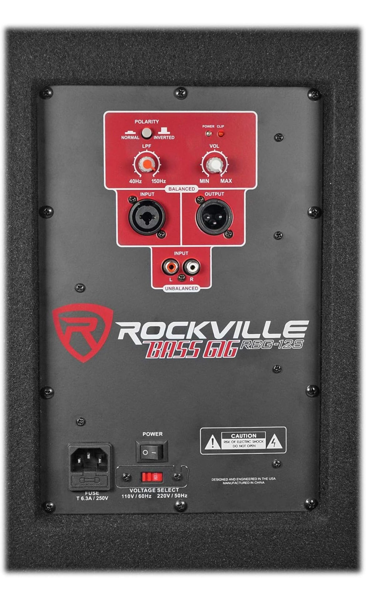 Rockville RBG12S 12" 1400 Watt Aktiewe Aangedrewe PA Subwoofer DJ/Pro+Staal Wiele