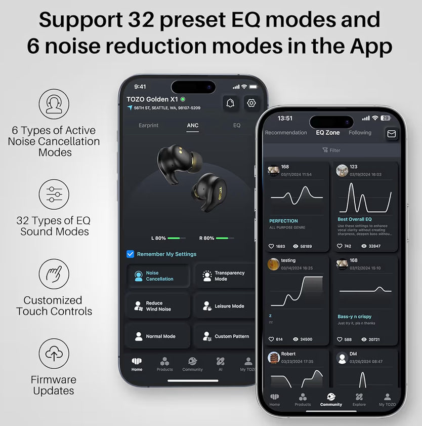 Golden X1 Wireless Earbuds Balanced Armature Driver and Hybrid Dynamic OrigX Pro, LDAC & Hi-Res Audio Wireless, Noise Cancellation - Champagne
