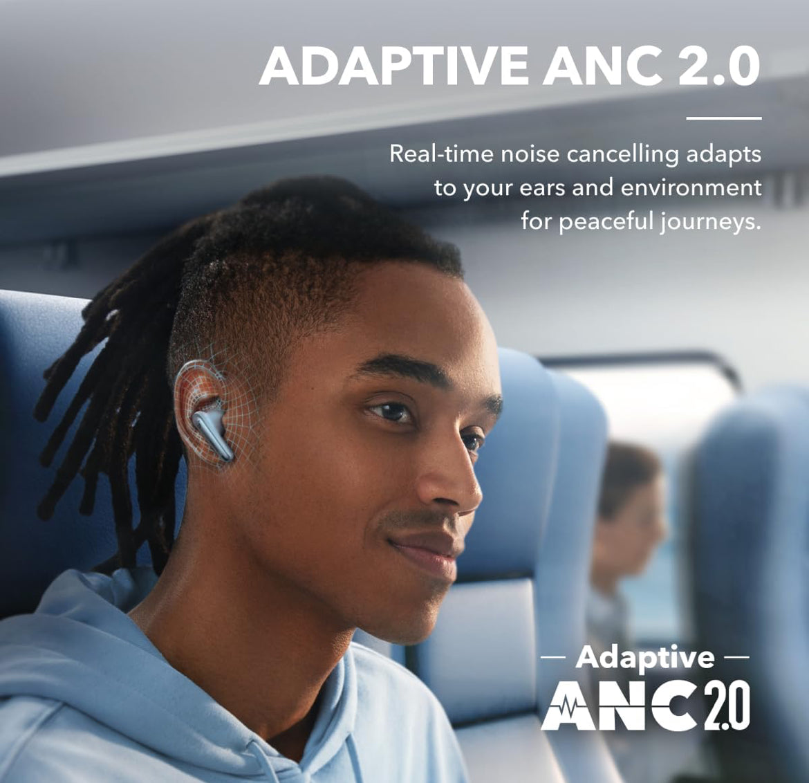 Soundcore by Anker Liberty 4 NC Wireless Noise Cancelling Earbuds, 98.5% Noise Reduction, Adaptive Noise Cancelling to Ears and Environment, Hi-Res Sound, 50H Battery, Wireless Charging, Bluetooth 5.3