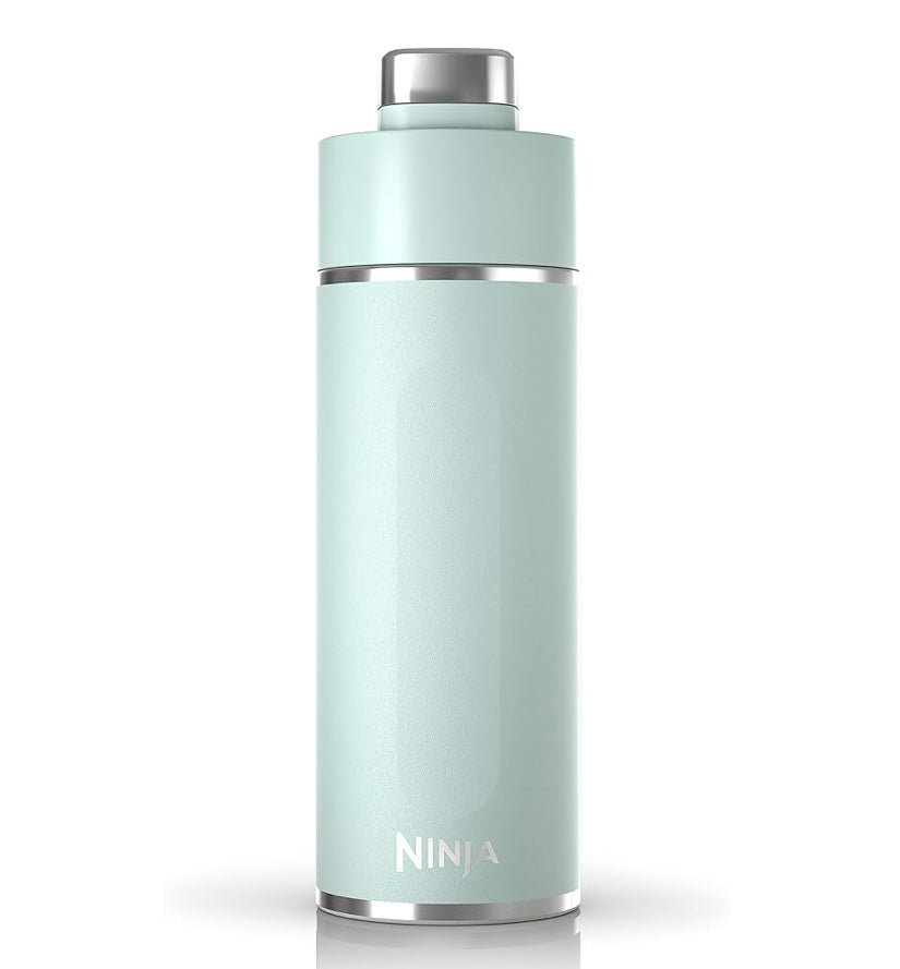 Ninja DW2401MT Thirsti 24oz Reiswaterbottel Lekvry, 24 Ure Koud, Skottelgoedwasser Veilig, Roesvrye Staal Geïsoleerde Tuimelaar, See-skuim Blou