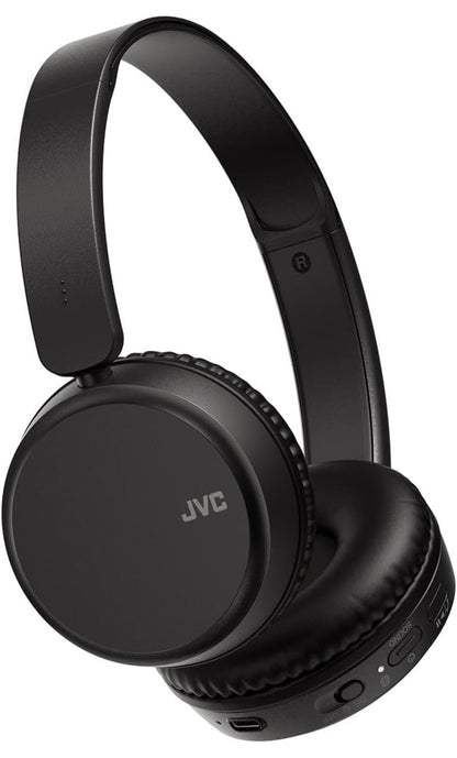JVC Diepbas Draadlose Koptelefoon, Bluetooth 5.2, Ingeboude EQ (Bas/Helder/Normaal), Multi-puntverbinding, Stemassistent-versoenbaar, 35 Uur Batterylewe - HAS36WB (Swart)