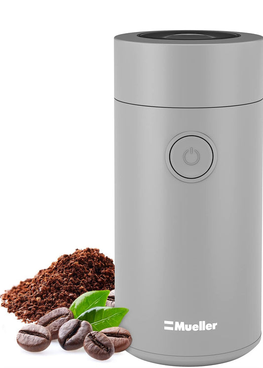 Elektriese Koffiemeul vir Speserye, Neute, Kruie en Koffiebone, Skerp Lem, Vlekvrye Staal - (Grys)