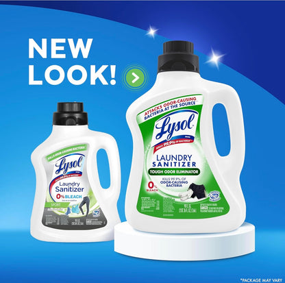 Lysol Sport-wasgoedsanitasie-byvoegmiddel, Saniterende vloeistof vir gimklere en aktiewe drag, elimineer reukveroorsakende bakterieë, 90oz