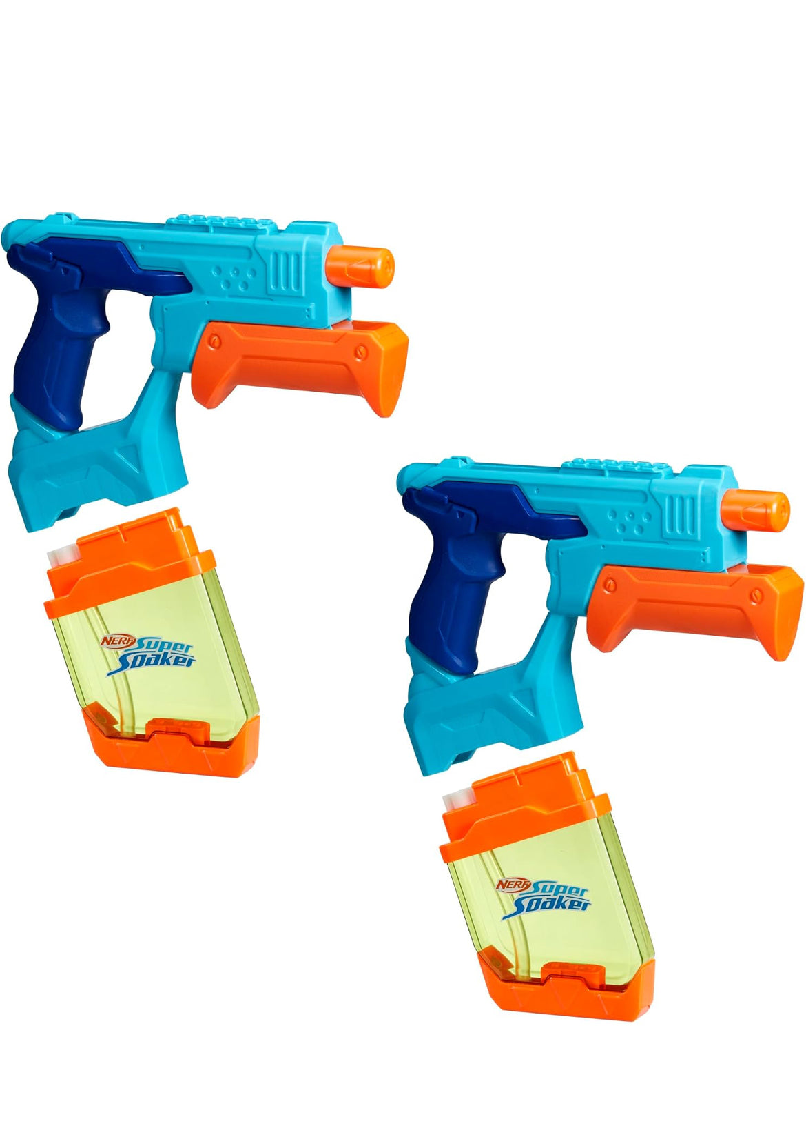 Nerf Super Soaker Dunk-Fill 2-Pack, 2 Water Blasters, Easy Instant Fill Tanks, Just Dunk & Go, 10.1 Fluid Ounce Tanks, Water Toys, Ages 6+