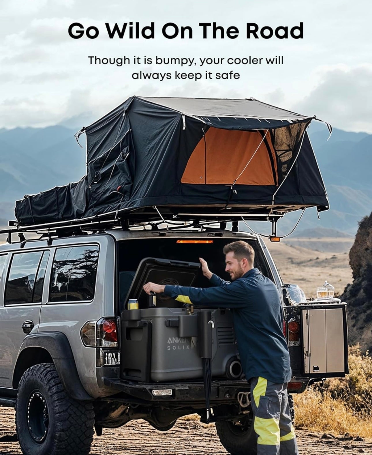 Anker SOLIX EverFrost 2 40L Cooler with Road Trip Kit, 42 qt Car Electric Cooler with 288Wh