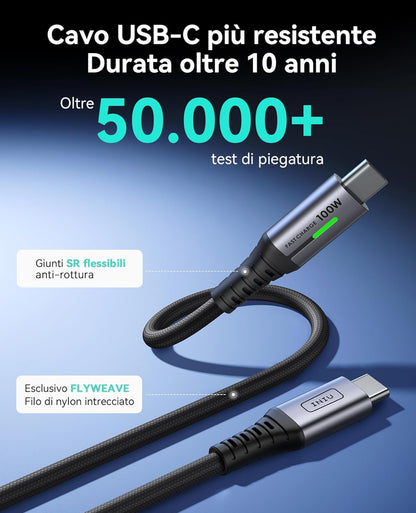 INIU USBC Cable 3.3ft, Black iPhone Cord USB C for iPhone 16 15 Plus, Samsung Galaxy S23 S22 Note 20 Google Pixel 8 7 Laptops and More.