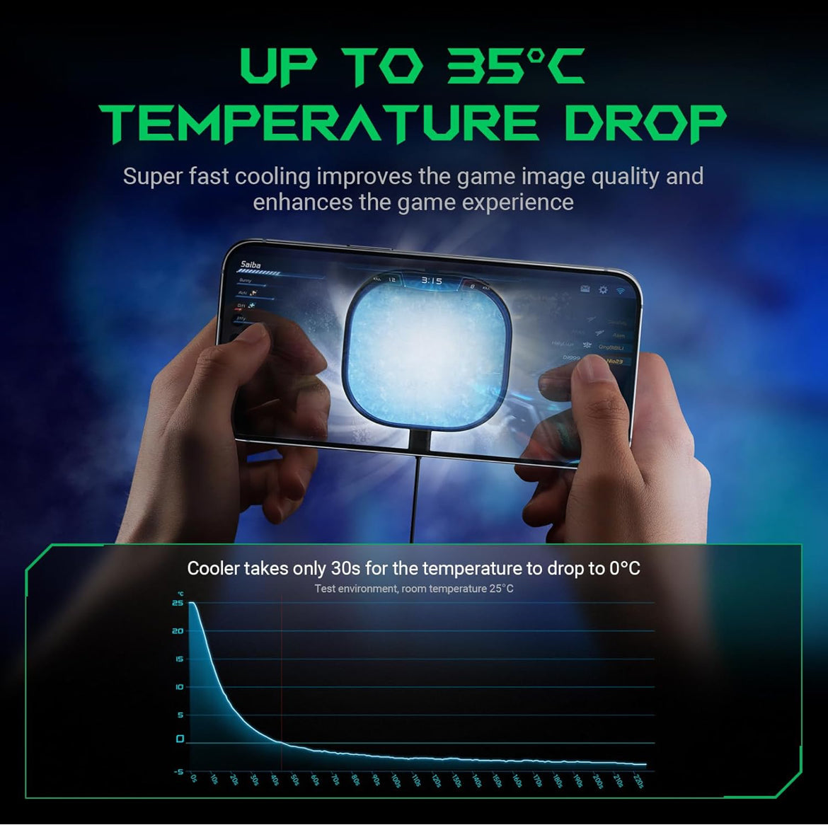 Black Shark Magnetic Cell Phone Cooler, RGB Phone Cooling Fan Portable Lightweight (White)