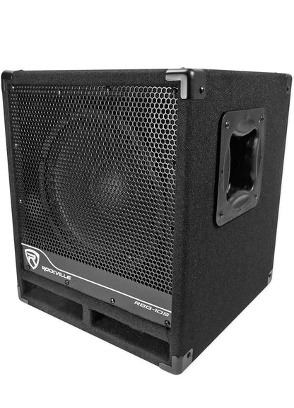 Rockville RBG10S Bass Gig 10" 1200w Aangedrewe PA Subwoofer DJ/Pro+Akoestiese Verhoger