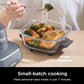 Ninja Crispi 4-in-1 Portable Glass Air Fryer Cooking System, 4QT & 6 Cup Glass Containers with Storage Lids- Cyberspace, FN101GY