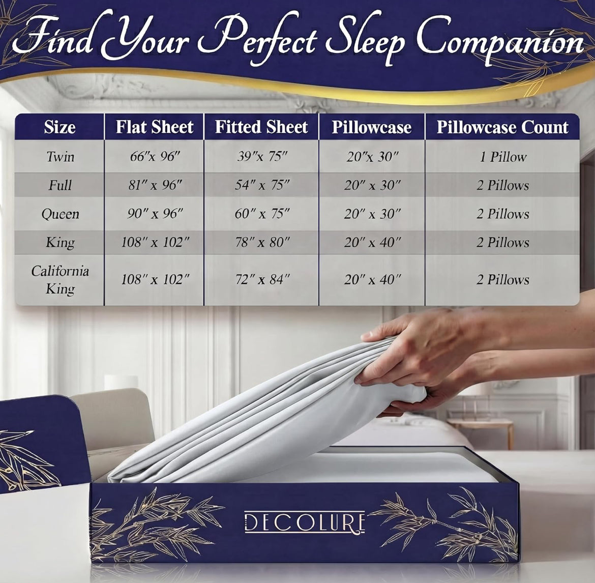 DECOLURE 100% Viscose Derived from Bamboo Sheets Queen Size - Luxury 4 Pc Naturally Cooling Sheets, Ultra Soft Bed Set - Deep 17" Pockets, Durable Double Stitching, Oeko Tex Standard (White)
