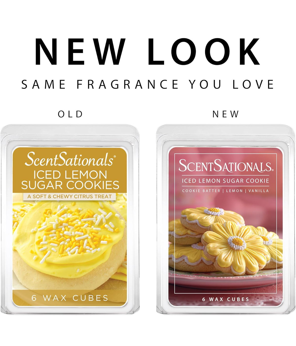 Scentsationals Wax Melts, Wax Cubes Strong Scent - Iced Lemon Sugar Cookies - Long Lasting Scented Melts for Warmer, 10oz (Pack of 4)