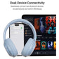 HT3 Hybrid Noise Cancelling Headphones, 90H Battery Life Over Ear Bluetooth 6.0 Foldable Headset, AI Voice Assistant - Blue