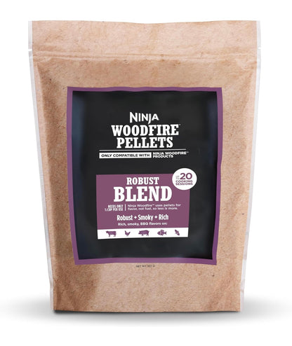Ninja Woodfire-korrels, Robuuste Mengsel 2-lb Sak, Tot 20 Kooksessies, 100% Regte Houtkorrels, Slegs Versoenbaar met Ninja Woodfire-braaiers en -oonde – Robuuste Mengsel