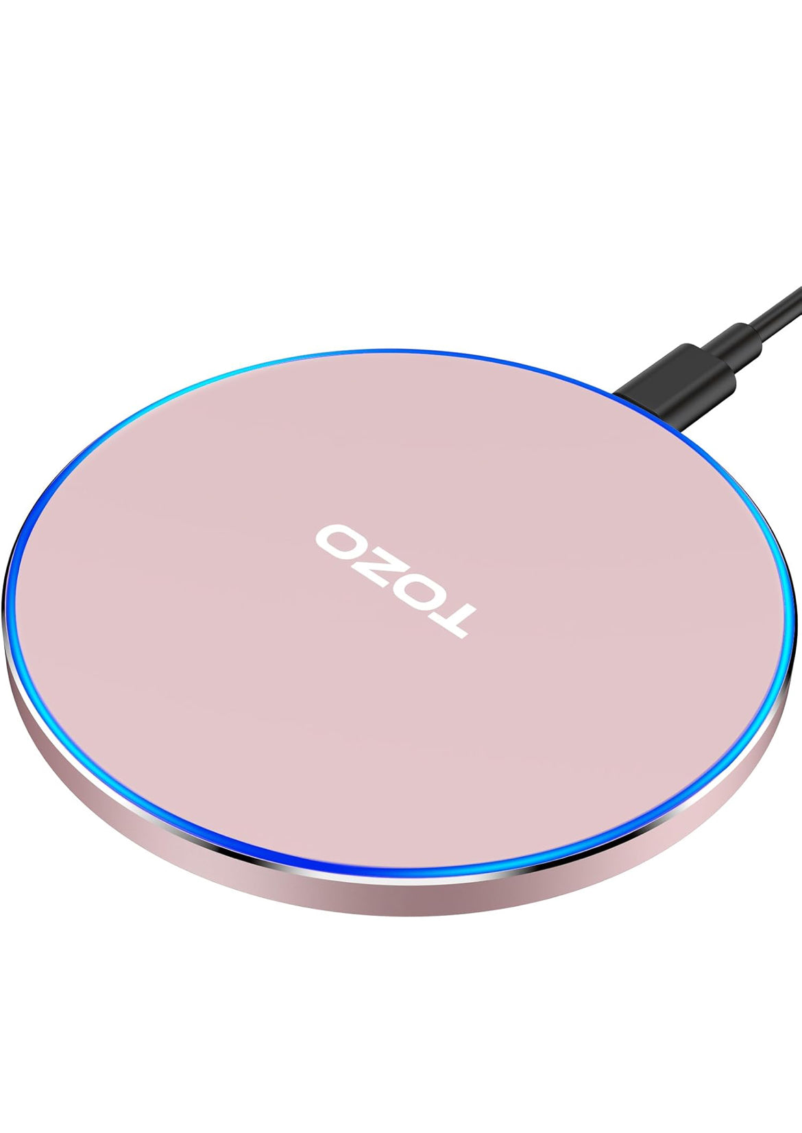 New Anti-Slip Wireless Charger 15W Max Fast Charging Pad Compatible w/ iPhone,Samsung Galaxy - Pink