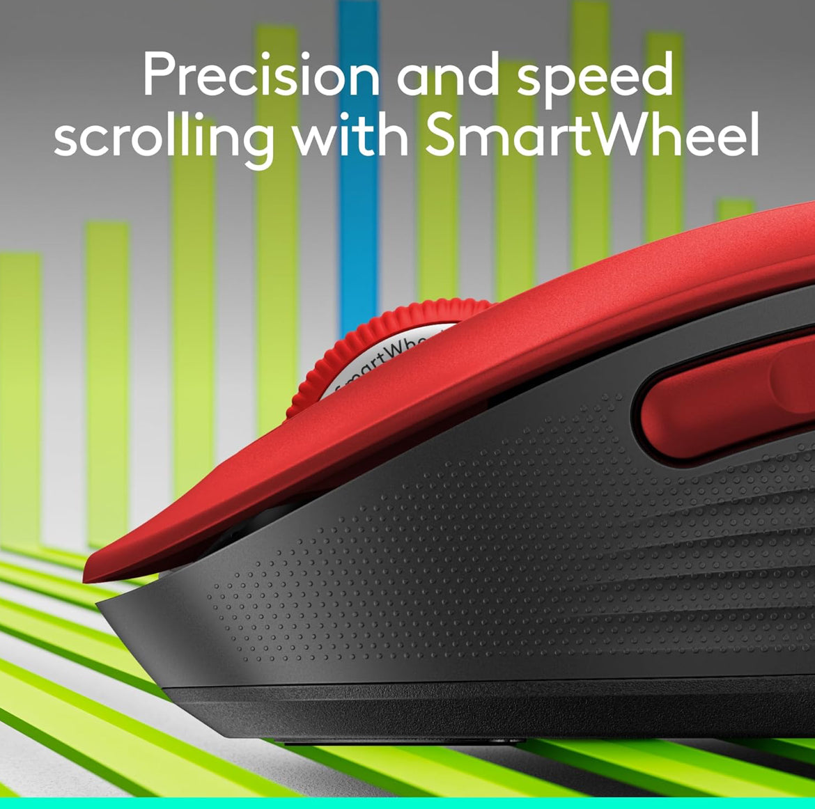 Logitech Wireless Muis Signature M650 L Volgrootte - Groot Hande, Stil Klieks, Aanpasbare Knoppies, Bluetooth, rekenaar/Mac/Chromebook - Klassieke Rooi, Regshandig, Groot