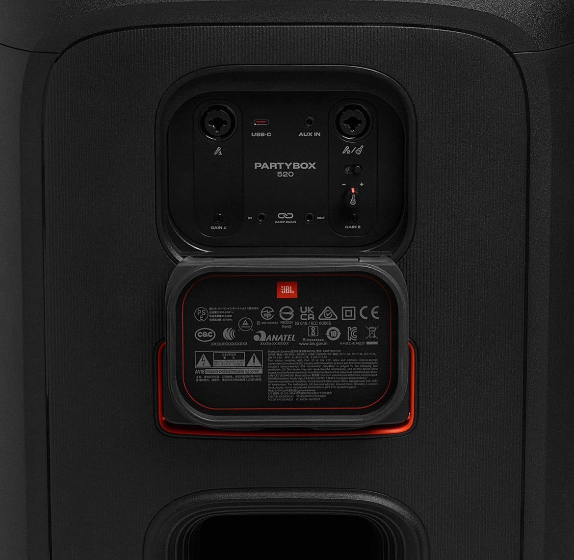 JBL PartyBox 520 - Portable Battery-Powered Party Speaker with AI Sound Boost - (Black)