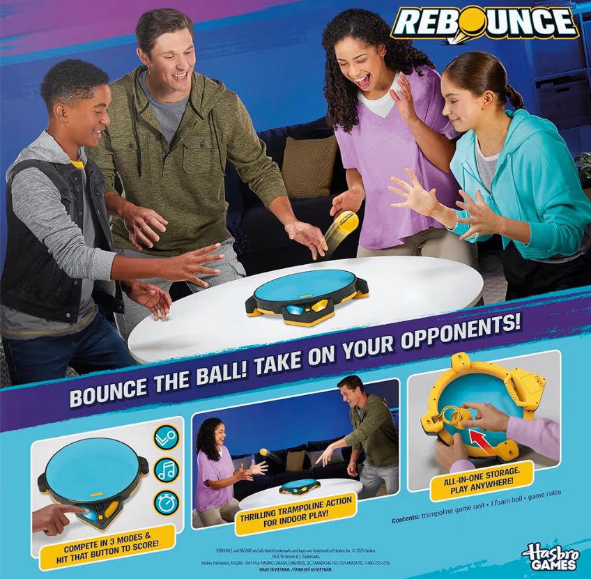 Hasbro Games Rebounce Game | Indoor and Outdoor Electronic Action Game for Kids, Teens, and Adults | Ages 8+ | 2 to 6 Players - Family Travel Games