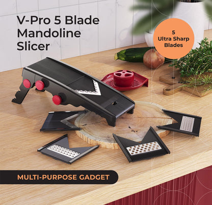 Mandoline Snyer vir Kombuis, Verstelbare Groentesnyer, Vrugte, Kaasrasper, Aartappelskyfies Snyer - (Swart)