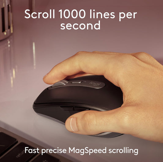 Logitech MX Anywhere 3S vir Mac, Kompakte Koordlose Bluetooth Muis, 8K DPI Enige-Oppervlak Opsporing, Stil Klieke, USB C, Koordlose Muis vir MacBook Pro, MacBook Air, iMac, iPad - Liggrys