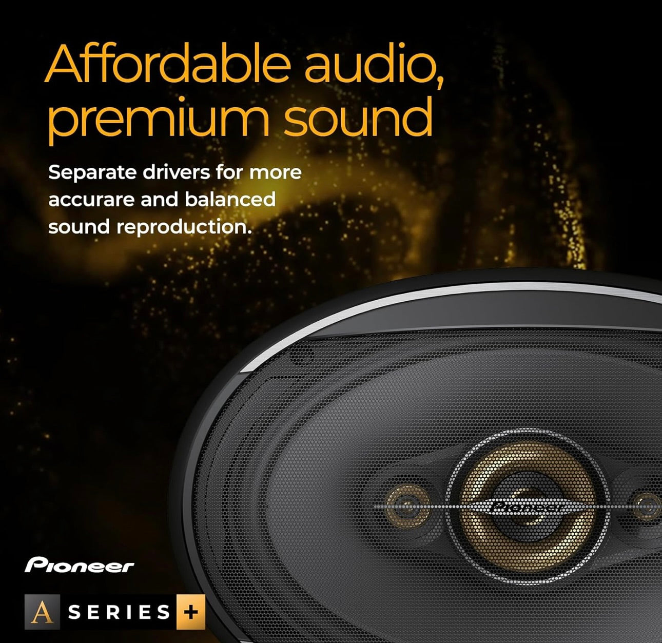 Haut-parleurs coaxiaux de voiture Pioneer TS-A6991FH, 5 voies, gamme complète, qualité sonore claire, installation facile et réponse améliorée des basses, haut-parleurs ovales à panier profond de 6 po x 9 po