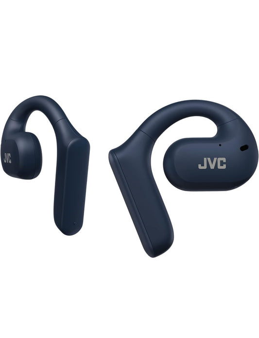 JVC Nearphones Oopoor Regte Draadlose Oorfone met 16mm Groot Drywers vir Kragtige Klank, Enkeloor-gebruik, en Lang Batterylewe (tot 17 Uur) - HANP35TW (Blou)