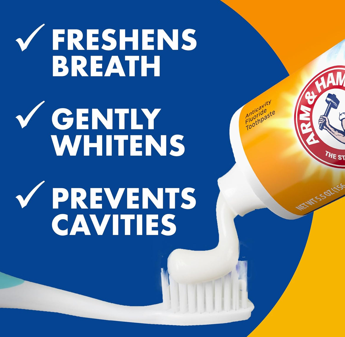 ARM & HAMMER Toothpaste Plus TheraBreath Breath Fresheners, Invigorating - ICY Mint Flavor 5.5 Oz (Pack of 2)