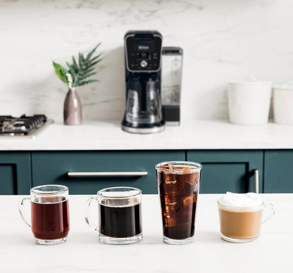 Ninja DualBrew System 14-Kop Koffiemaker, Enkelbediening, Peule en Grond, 4 Broustyle 70-ons Waterreservoir en Karaf - Swart (CFP451A)