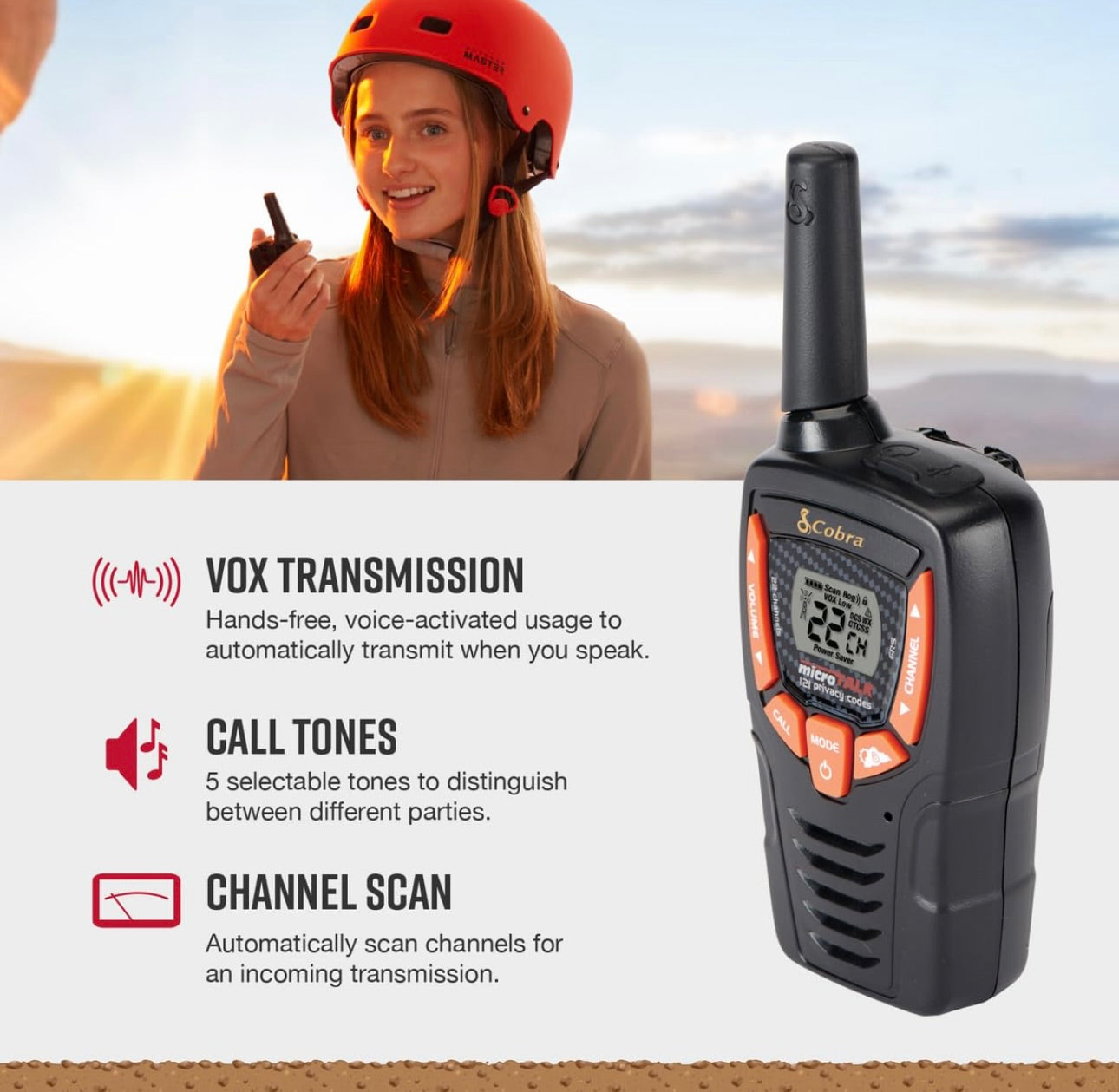 Cobra ACXT345 Weerbestande Radios - Herlaaibaar, 22 Kanale, Langafstand 25 Myl Tweerigting Radiostel (2-pak)