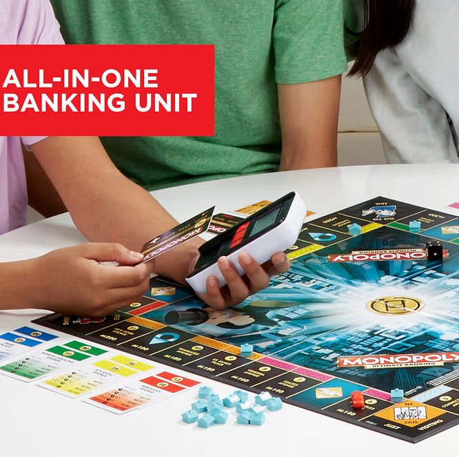 Hasbro Gaming Monopoly Ultimate Banking Edition Board Game for Families and Kids Ages 8 and Up