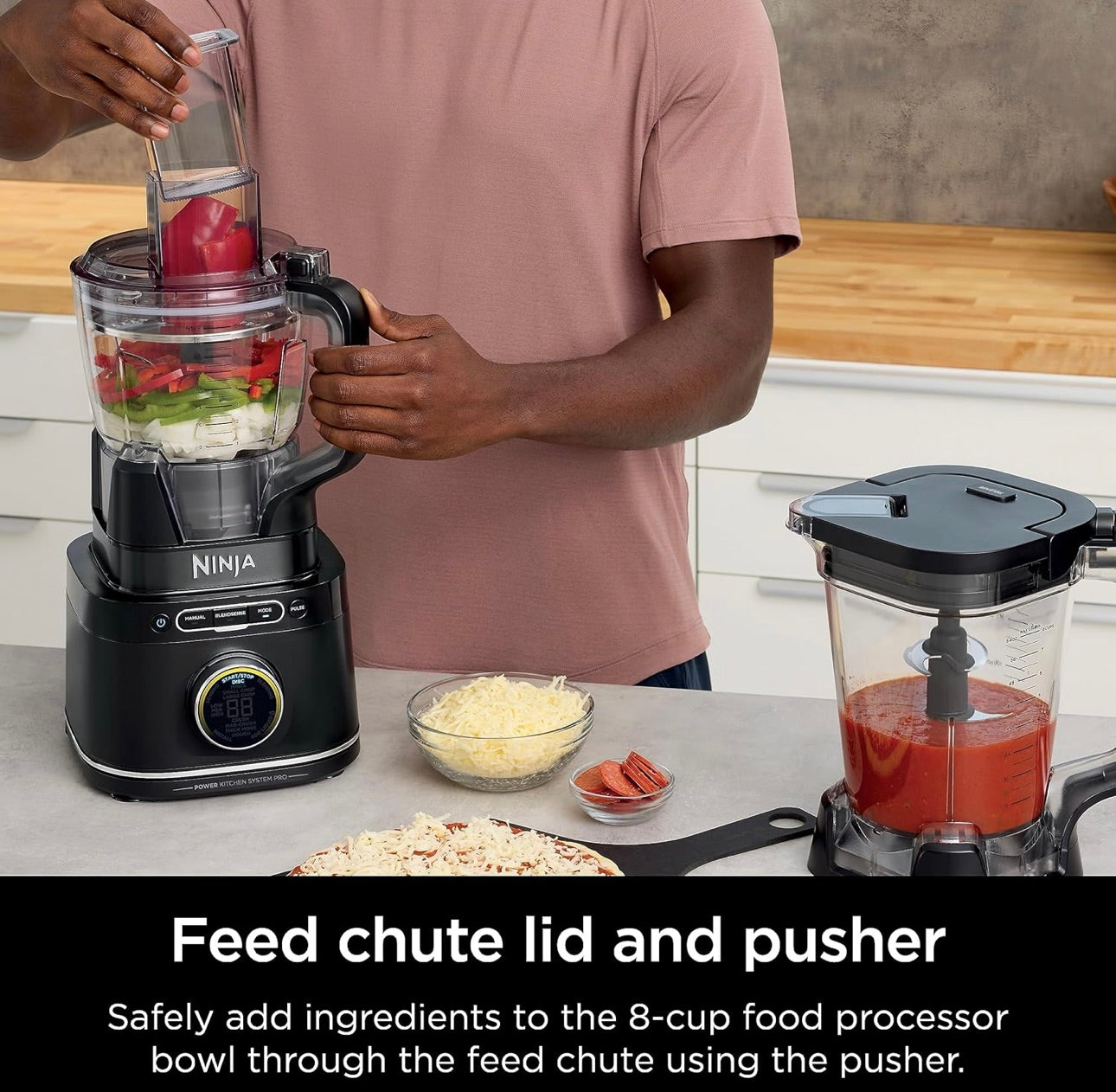 Ninja All-in-One Blender & Food Processor BlendSense Intelligence for Perfectly Smooth Results 1800 Watt - Black TB401