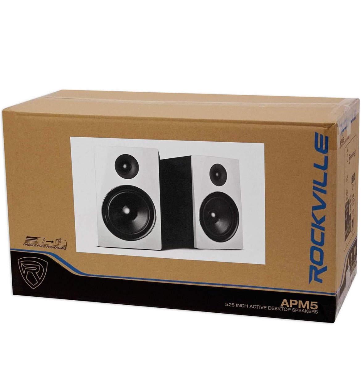 Rockville Pair APM5W 5.25" 2-Way 250W Powered USB Studio Monitors+Stands+Pads