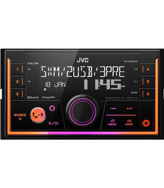 JVC KW-X855BTS Bluetooth Motorstereo Digitale Media Ontvanger met USB-poort, AM/FM-radio, MP3-speler, Amazon Alexa, Android, iPhone, Dubbel DIN, 13-band EQ