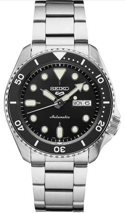 SEIKO Outomatiese Horlosie vir Mans - 5 Sports - Dag/Datum Kalender, LumiBrite Wysers en Merkers, en Roterende Ring, 100m Waterbestand