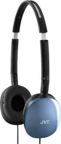 JVC Flats On-Ear Wired Headphones Flat Foldable 30mm Driver, Soft Ear-Pads for Comfort – Steel Headband - Lightweight & Portable 3.5mm Slim Plug - (BLUE))