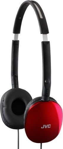 JVC Flats On-Ear Wired Headphones - Flat Foldable Design - 30mm - Red