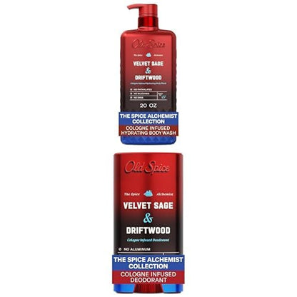 Bundle of Old Spice Body Wash Velvet Sage + Driftwood Scent & Old Spice Aluminum Free Deodorant Velvet Sage + Drift Wood Scent