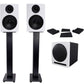 Rockville (2) APM6W 6.5" Powered Studio Monitors+Active 10" Subwoofer+Stands+Pads