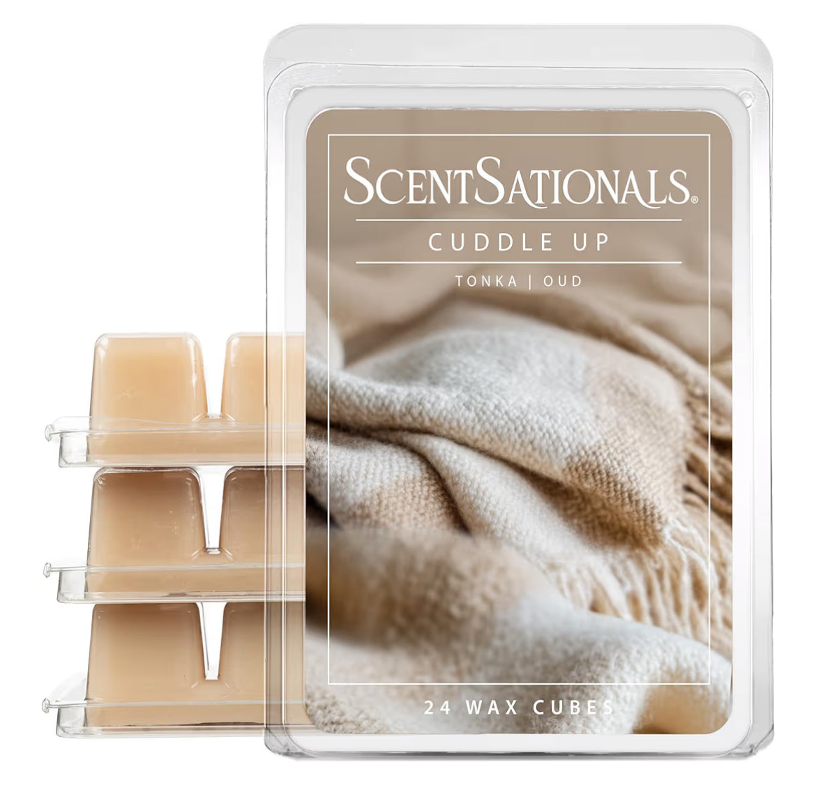 Scentsationals Wax Melts, Wax Cubes Strong Scent - Cuddle Up - Long Lasting Scented for Warmer, 10oz (Pack of 4)