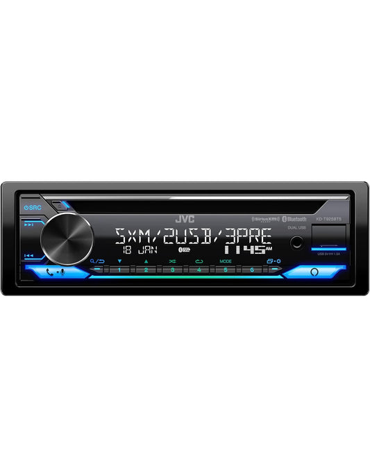 JVC KD-T925BTS Bluetooth Motorstereo-ontvanger met USB-poort – LCD-skerm - AM/FM Radio - MP3-speler - Dubbel DIN – 13-band EQ (Swart)