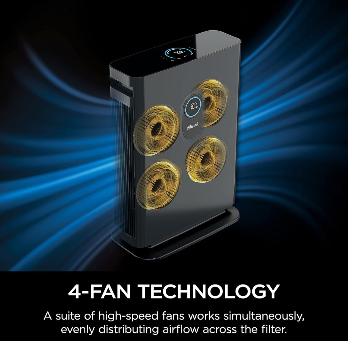 Shark 4 Fan Air Purifier for Home, Office, and Bedroom with HEPA Filter 1000 Sq Ft