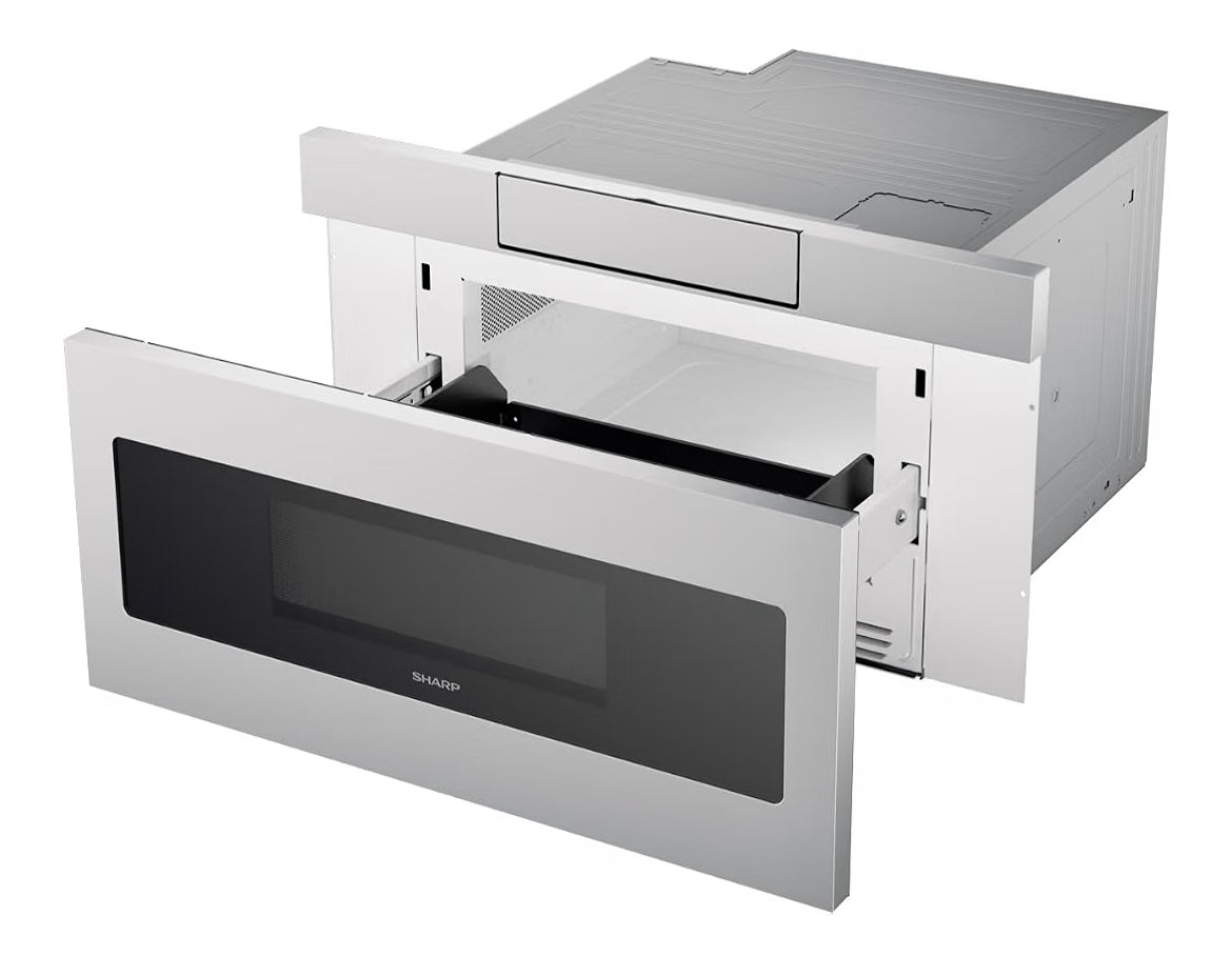 SHARP SMD3070ASY Microwave Drawer Oven, 30-inch, 1.2 Cubic Feet, 950 Watt, Concealed Angled Touch Control Panel with Digital LCD Display, Stainless Steel