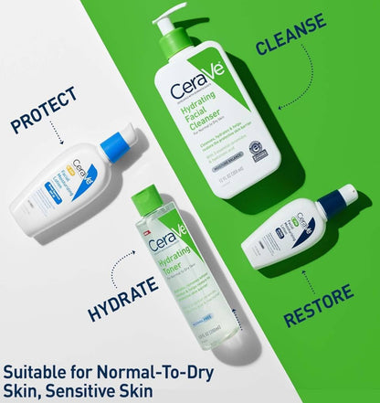 CeraVe Hydrating Toner m/ Hialuronzuur, Niasinamied en Seramiede vir Sensitiewe Droë Vel Volgrootte (201 ml)