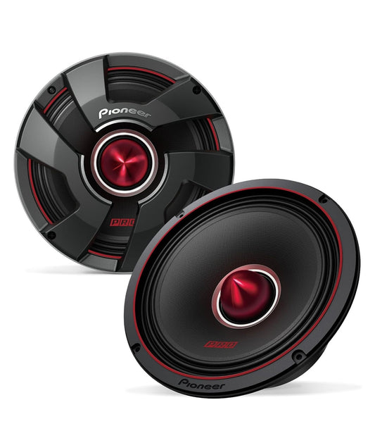 Pioneer TS-M801PRO, Motorvoertuigoudioluidsprekers, Volreeks, Helder Klankgehalte, Maklike Installasie en Verbeterde Basrespons, 8”-luidsprekers