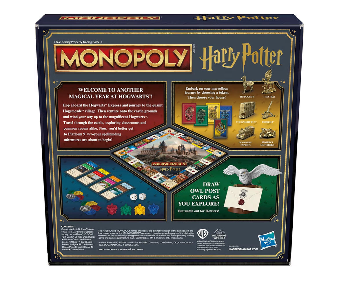 Hasbro Gaming Monopoly Harry Potter Edition Board Game - A Magical Adventure at Hogwarts - Family Games